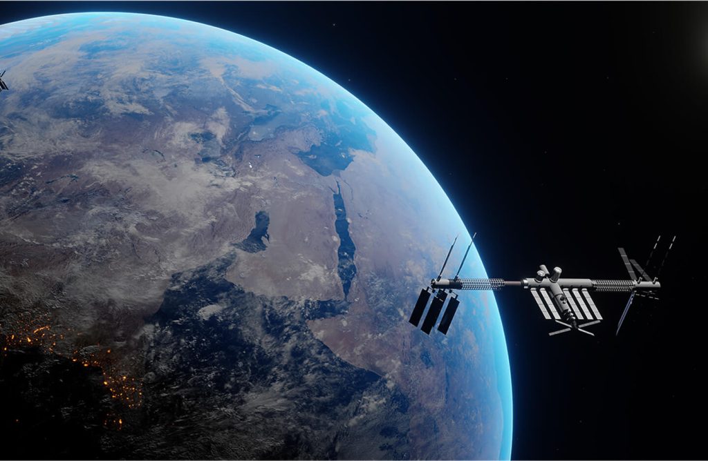 The Earth with the International Space Station!