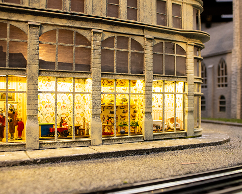 Kaufmann's Grand Depot situated in the Miniature Railroad & Village exhibit.