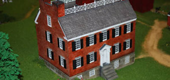Model of Manchester Farms situated in the Miniature Railroad & Village exhibit.