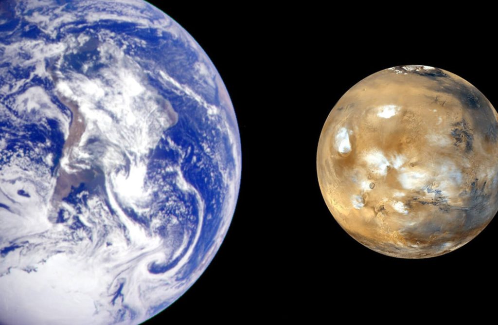 Earth and Mars