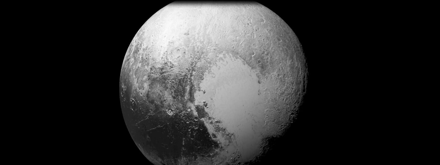 Shadows on Pluto creating the shape of a heart.