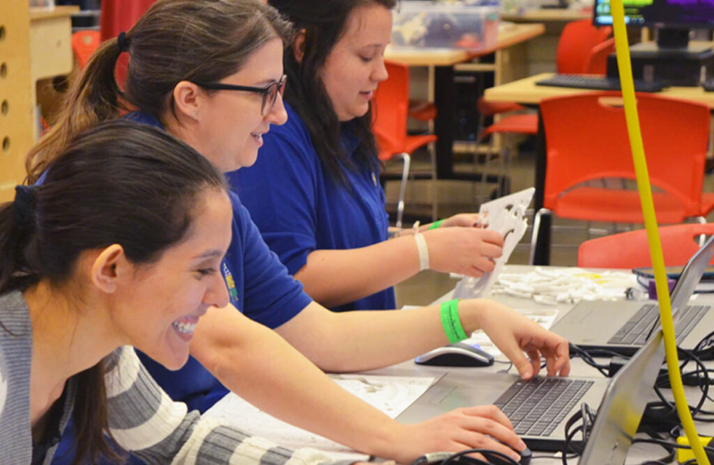 Young adults using computers