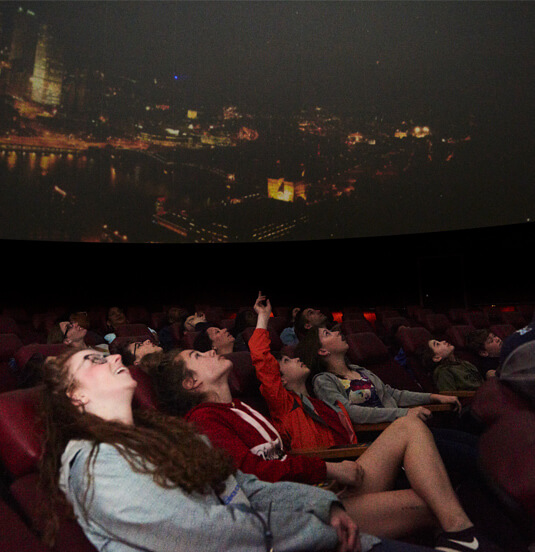 Guests enjoying the planetarium